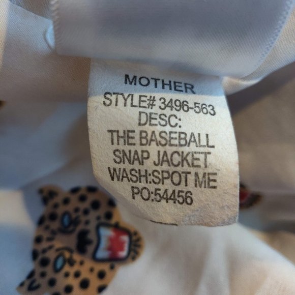 Mother Womens Faux Leopard Spot Me Fur The Snap Baseball Lined Jacket Size Small - Picture 11 of 11